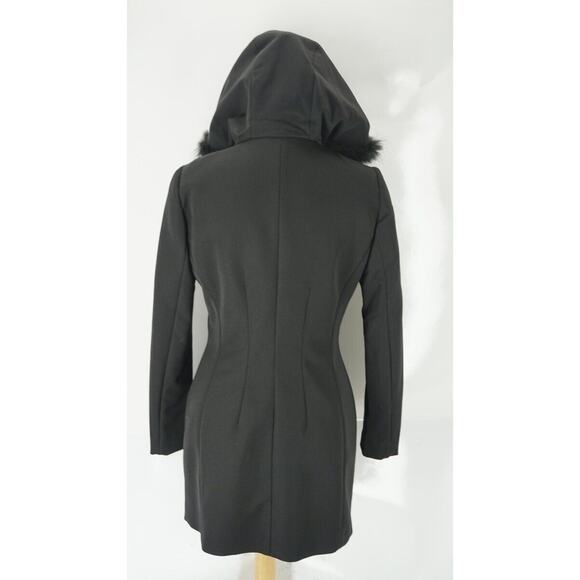 Prada Black Fur Trim Hooded Women's Trench Coat Size 40 EU 4 US New $2375 Italy - Picture 6 of 11